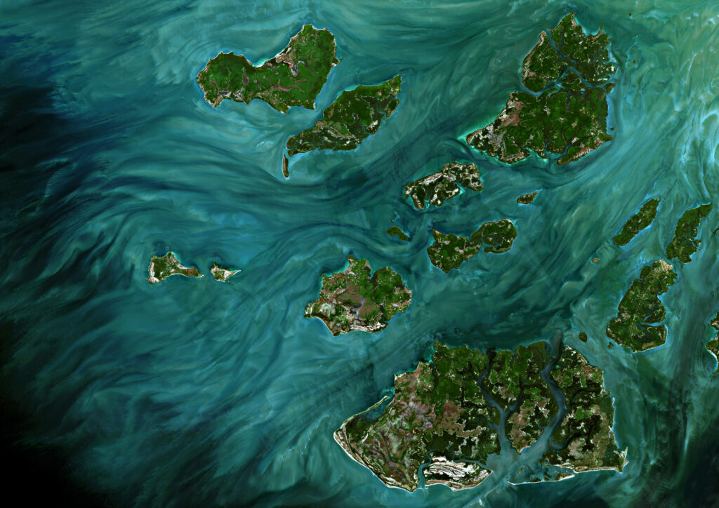 Satellitenbild der Küste von Guinea_Bissau