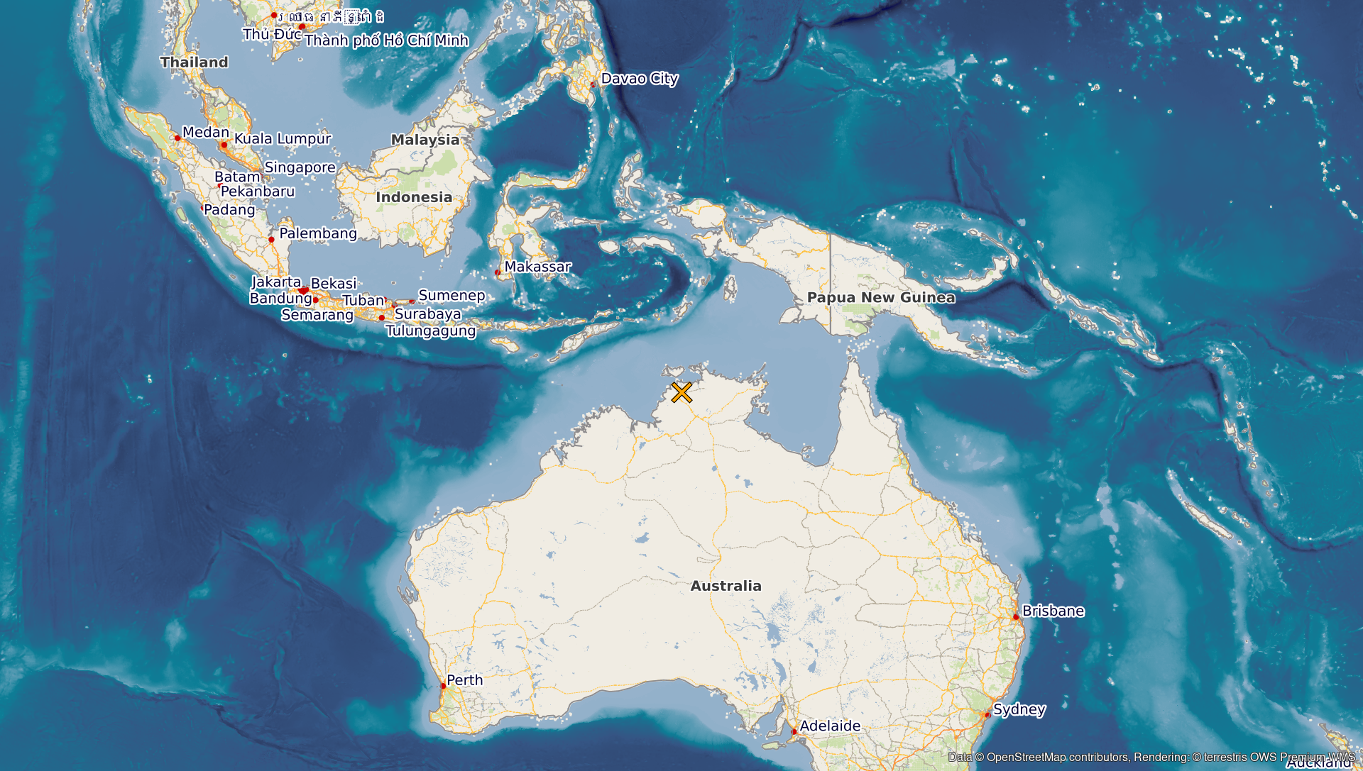 Satellitenbild des Monats Februar 2024: Adelaide River (Australien) - geographische Verortung
