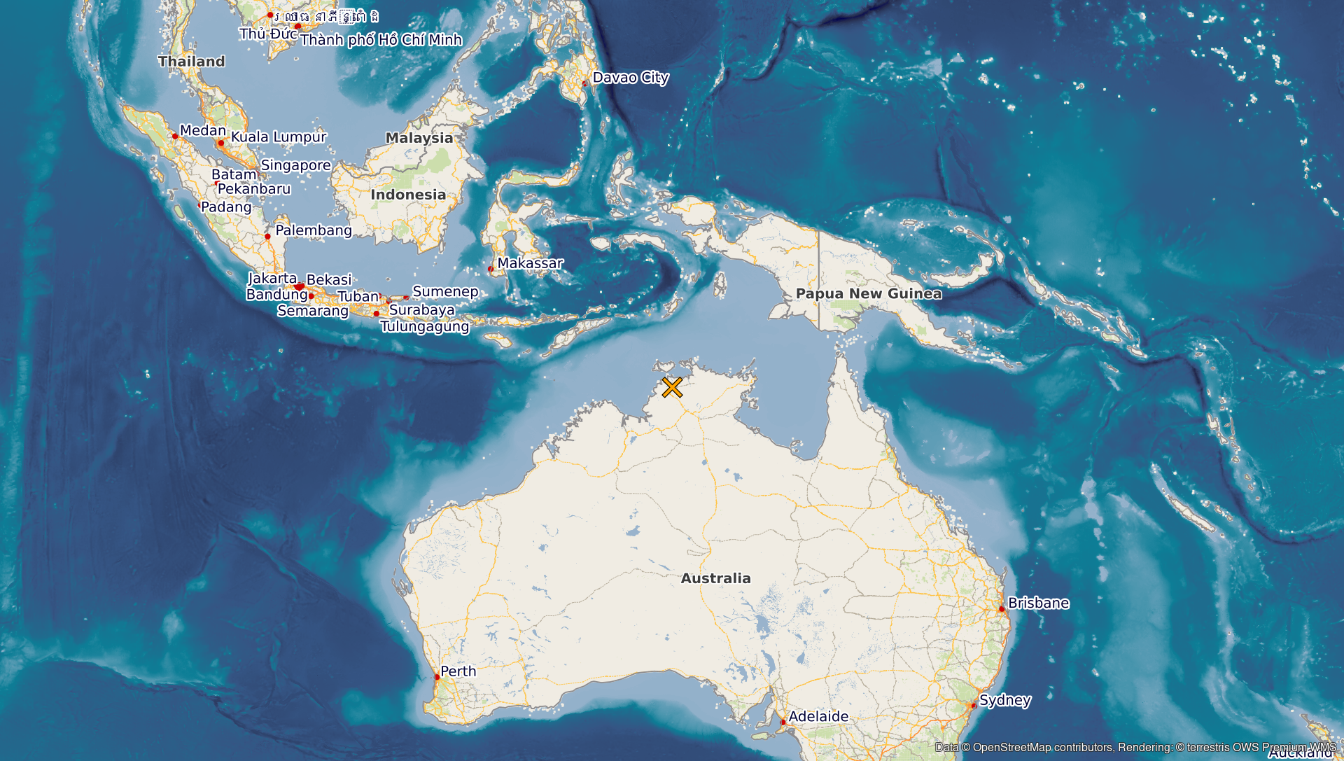 Satellite image of the month February 2024: Adelaide River (Australia) - geographical location