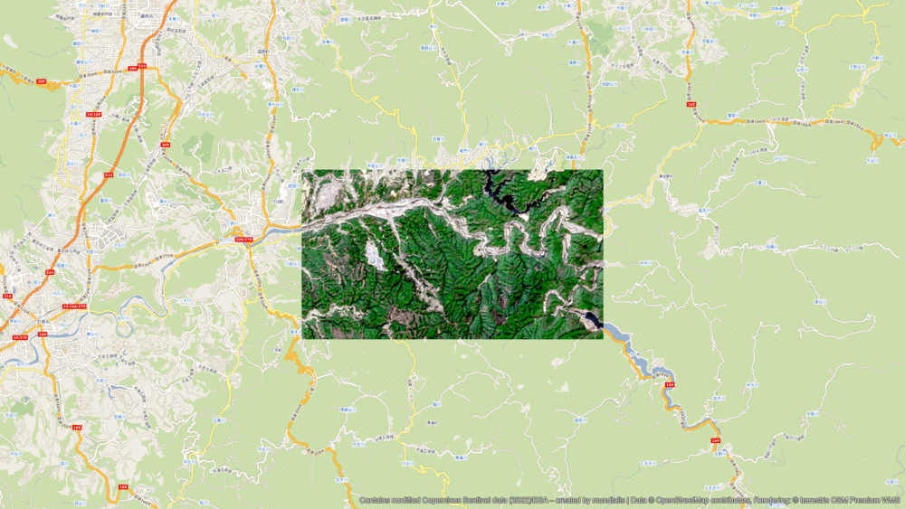 Satellite image of the month April 2024: Yoshino-yama (Japan) - geographical location, animation