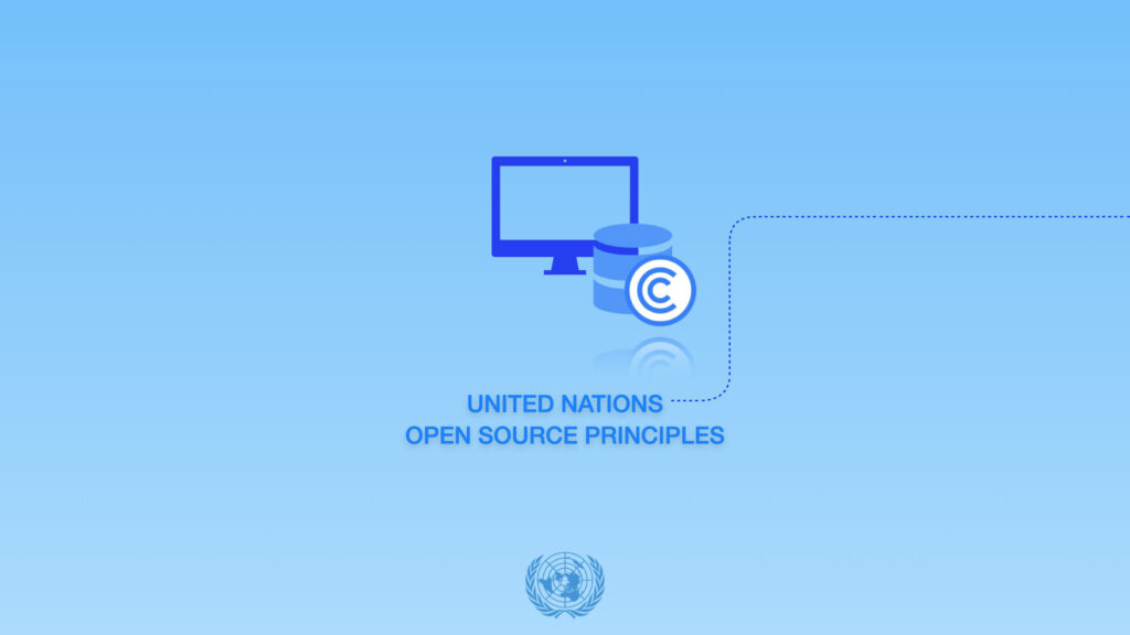 Grafik mit dem Text "United Nations Open Source Principles"