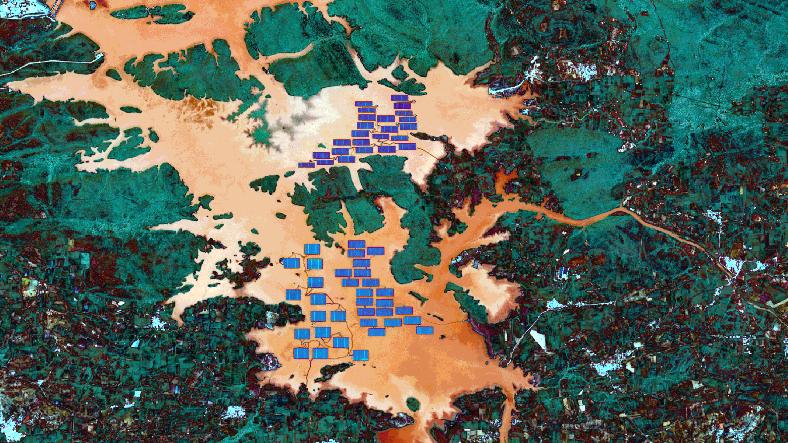 Satellitenbild des Monats Oktober – Solarpark Omkareshwar (Indien)